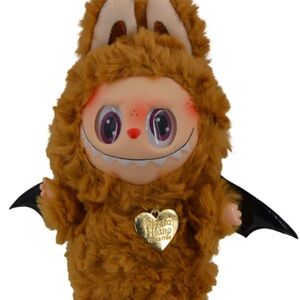 Cute Brown Plush Monster Toy labubu dragon angel in the clouds keychain purse